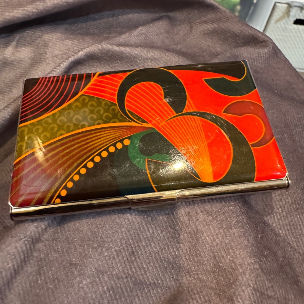 Pangborn designs Vintage Abstract Multicolor Business Card Holder